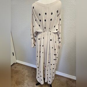 EVERYTHING MUST GO- Anthropologie The Odells Kaftan Maxi Tan and Navy Size XL